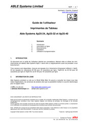 ABLE Systems Ap25-40 Guide De L'utilisateur