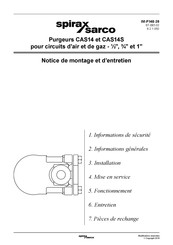 Spirax Sarco CA46 Notice De Montage Et D'entretien