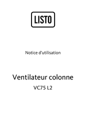 Listo VC75 L2 Notice D'utilisation
