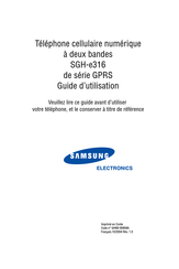 Samsung SGH-e316 GPRS Série Guide D'utilisation