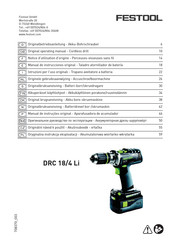 Festool DRC 18/4 Li Notice D'utilisation D'origine