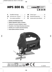 MeisterCraft MPS 800 EL Traduction Du Manuel D'utilisation Original