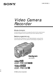 Sony Handycam CCD-TR315E Mode D'emploi