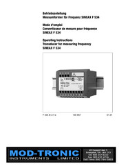 Mod-tronic SINEAX F 534 Mode D'emploi