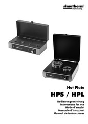 simatherm Hot Plate Large HPL Mode D'emploi