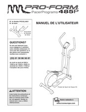 Pro-Form PacerPrograms 485P PFEVEL24831 Manuel De L'utilisateur