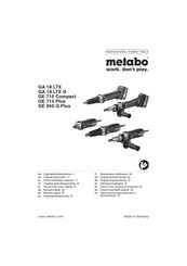 Metabo GA 18 LTX Notice D'utilisation Originale