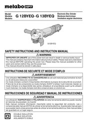 Metabo HPT G 13BYEQ Instructions De Sécurité Et Mode D'emploi