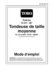 Toro ProLine 13 CV Mode D'emploi