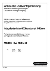 Kuppersbusch IKE 458-5-4T Instructions De Montage Et D'emploi