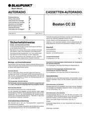 Blaupunkt Boston CC 22 Instructions De Montage