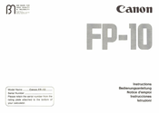 Canon FP-10 Notice D'emploi