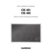 Gaggenau CK 482 Notice D'utilisation Et D'installation