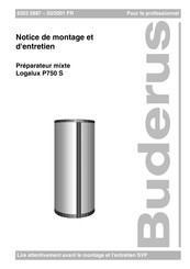 Buderus Logalux P750 S Notice De Montage Et D'entretien