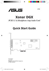 Asus Xonar DGX Guide De Démarrage Rapide