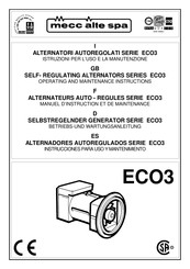 Mecc Alte spa ECO3 Série Manuel D'instruction Et De Maintenance