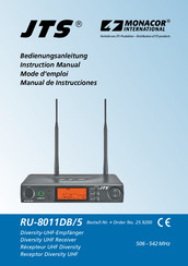 Monacor International JTS RU-8011DB/5 Mode D'emploi