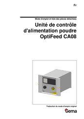 Gema OptiFeed CA08 Mode D'emploi Et Liste Des Pièces Détachées