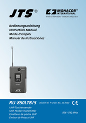 Monacor International JTS RU-850LTB/5 Mode D'emploi