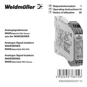 Weidmüller WAVEANALOGUE PRO Thermo Notice D'utilisation