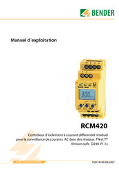 Bender RCM420 Manuel D'exploitation