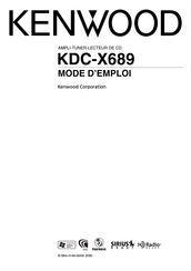 Kenwood KDC-X689 Mode D'emploi