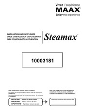 MAAX Steamax 10003181 Guide D'installation Et D'utilisation