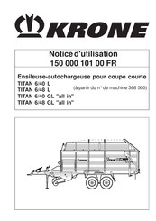 Krone TITAN 6/48 L Notice D'utilisation