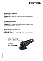 Festool RO 150 FEQ Guide D'utilisation