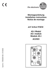 IFM Electronic AS-interface AC2503 Notice De Montage