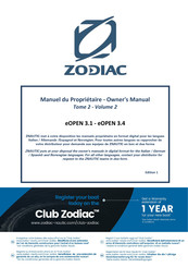 Zodiac eOPEN 3.1 Manuel Du Propriétaire