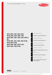 Fronius MTW 700i Instructions De Service