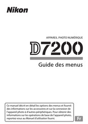 Nikon D7200 Guide Rapide