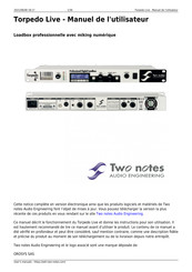 Two notes Audio Engineering TORPEDO Live Manuel De L'utilisateur