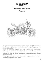 Triumph Trident 2020 Manuel Du Propriétaire