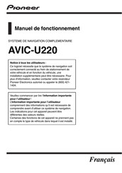 Pioneer AVIC-U220 Manuel De Fonctionnement