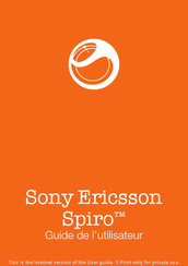 Sony Ericsson Spiro Guide De L'utilisateur