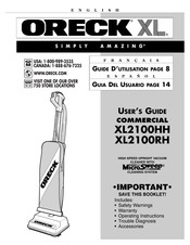 Oreck XL2100HH Guide D'utilisation