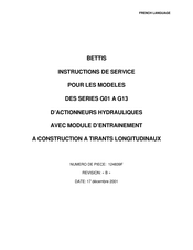 Emerson BETTIS G01 Série Instructions De Service