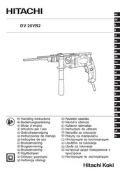 Hitachi Koki DV 20VB2 Mode D'emploi