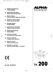 ALPHA-TOOLS TK 200 Mode D'emploi