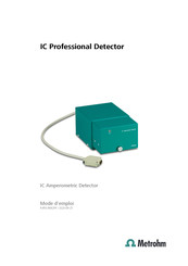Metrohm IC Professional Detector Mode D'emploi