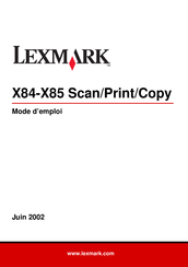 Lexmark X85 Mode D'emploi
