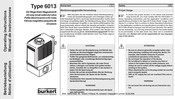 Burkert 6013 Notice D'utilisation