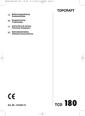 TOPCRAFT TCD 180 Instructions De Service