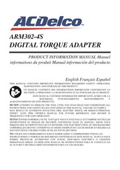 ACDelco ARM302-4S Manuel Informations Du Produit
