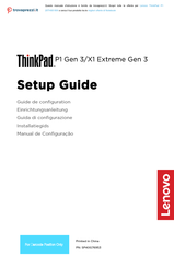 Lenovo ThinkPad P1 Gen 3/X1 Extreme Gen 3 Guide De Configuration