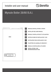 Beretta Mynute Boiler 28/60 B.A.I. Manuel D'installation Et D'utilisation