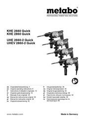 Metabo KHE 2660 Quick Instructions D'utilisation Originales