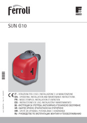 Ferroli SUN G10 Mode D'emploi